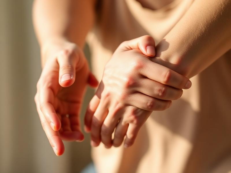 Демонстрація правильного положення рук під час розтяжки